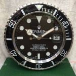 NEW UPGRADED Replica Rolex Submariner Wall Clock w/ Cyclops - SS Black